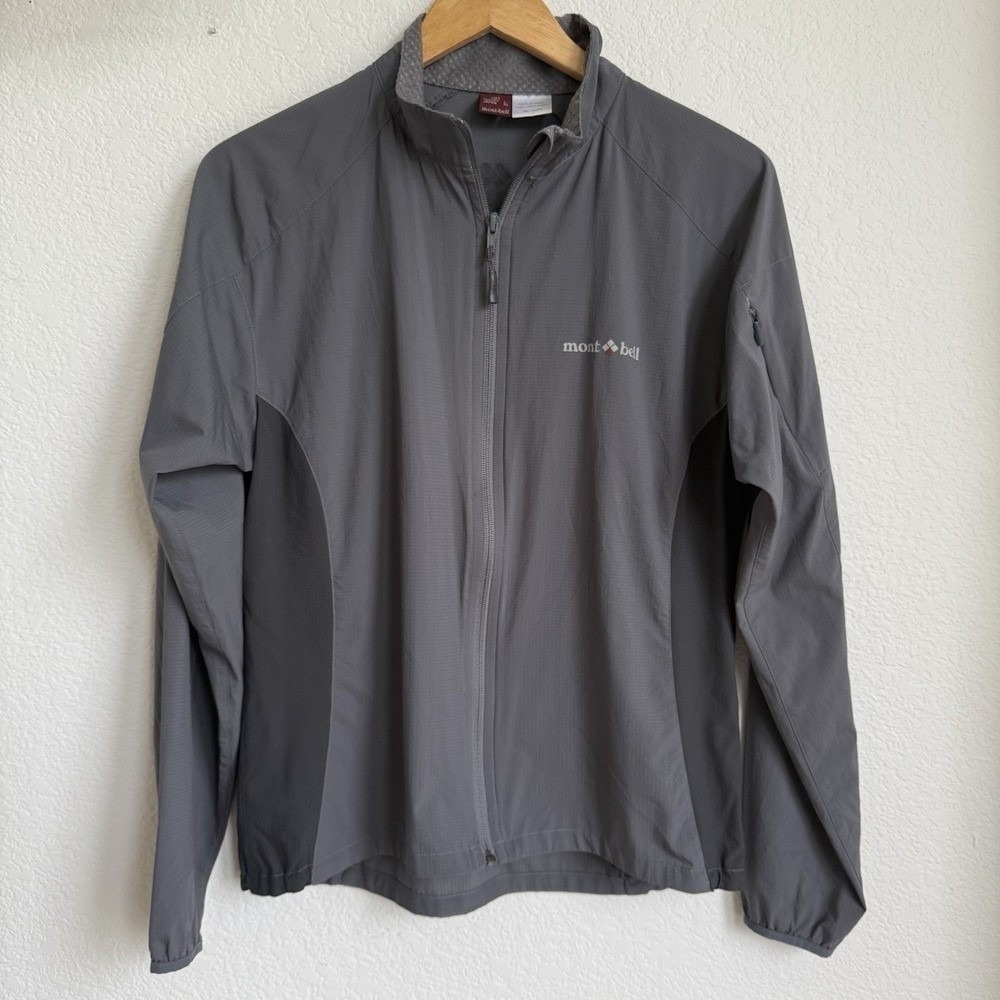 MontBell Japan Windbreaker Jacket Full Zip Womens Large‎ Black/gray